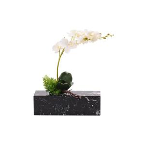 Kunstblumen Künstliche Blumen – Dekoration für Rezeption und Konferenztisch, künstliche Grünpflanzen, Silikon- und Marmorvase – Leichter Luxus für jeden Anlass