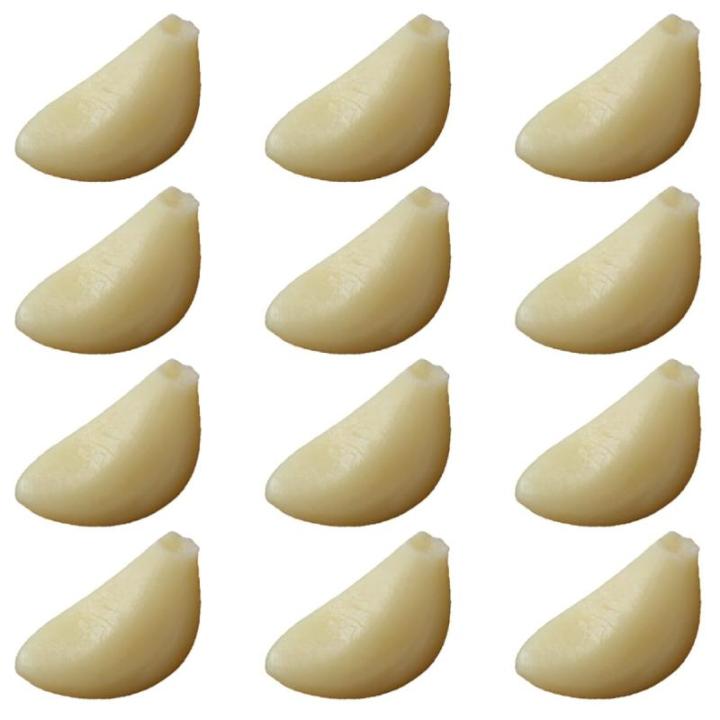 3 Sätze Simulierter Knoblauch Küchendekoartikel Simulierte Knoblauchzehen Nachgemachte Knoblauchflocken-Requisiten Simulation Gemüsedekor Gemüse-Foto-Requisite PVC 12 Stück * 