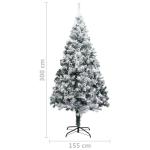 Weihnachtsbaum mit Schnee Künstlicher Weihnachtsbaum mit Ständer PVC Extra großer Weihnachtsbaum Grün 300 x 155 cm