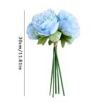Falsche Blumen, Realistische Blumenarrangements, Künstliche Pfingstrose, Seidenblume mit Stiel, realistischer bunter Blumenstrauß, 5 Köpfe, Kunstpfingstrose, blaue Pfingstrose, 