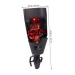 1 Stück 3 Geschenkrosen Künstliche Rosen Romantische Rosen Hochzeitsdekoration Romantische Krippendekoration Hochzeitsblumen Kunstfolie Roségoldfolie Rosenstrauß Rot