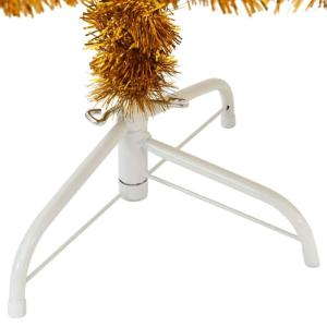 Kunstkerstboom, halve kerstboom met standaard, hoogte 150 cm, hoge kerstdecoratie, PET en staal, goud