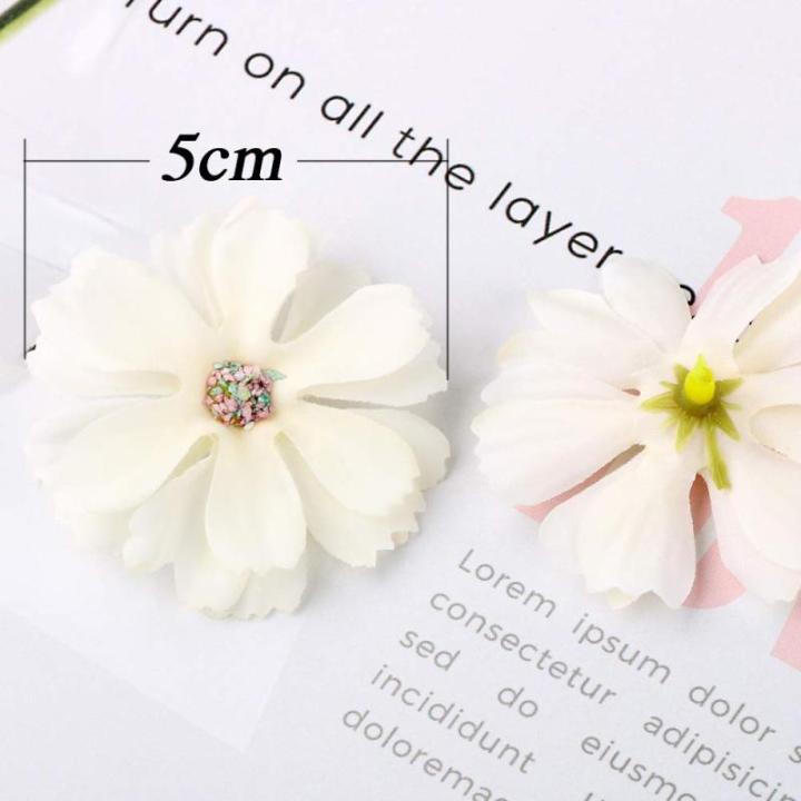 50 stuks kunstmadeliefjes, bloemkelken, , kleurrijke bloemkelken, mini zijden bloemen voor het knutselen, scrapbooking, bruiloften, feesten, woondecoratie - champagne