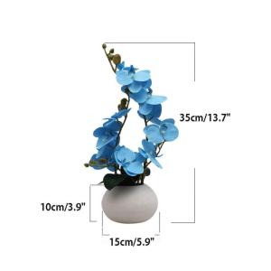 Kunstblumen Künstliche Phalaenopsis-Blumen-Arrangement Kunstpflanzen im Keramiktopf Seidenblumen für Hausdekorationen, Badezimmer für jeden Anlass