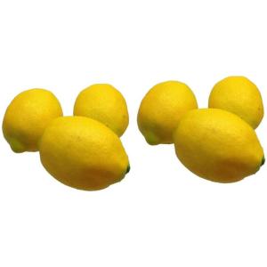 Kunstgele citroen, 6 stuks (25-40 g) levensecht plastic fruit, plastic fruit, kunstfruit, fruit, decoratie, etalage, huishouden, keuken, hotel, kinderkeuken, speelkeuken, limoen, 6
