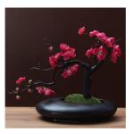 Kunstblumen Künstliche Blumen Pflaumenblüte mit Topf, Simulationsblume Tischdekoration Zubehör Seidengefälschte Pflanzen für Büro Zuhause für jeden Anlass