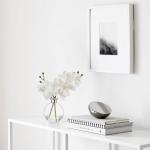 2 stuks kunstorchideeën wit met glazen vaas, kunstplant decoratie orchideeën kunstbloemen in vaas met Real Touch bloemen, namaak-orchideeën, kunstmatige bonsai voor hotel, woonk