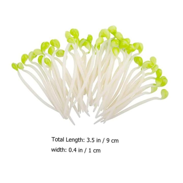 3 Sätze Sojasprossen Foto Requisite Gefälschtes Gemüsemodell Künstliche Bohnensprossen Lebensechte Künstliche Sojasprossen Dekoratives Gemüse Plastik Light Green 50 Stück * 