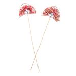 2St Blumenstab 2022 Cupcake-Picks fächerförmiges Dekorpick Sushi-Ornamente DIY blumenarrangements Picks würfelunterlage einhelll fächerförmige Spitzhacke DIY-Fan-Pick Plastik