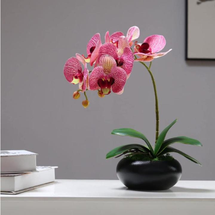 Kunstblumen Künstliche Pflanzen, gefälschte Orchideenpflanzen auf dem Tisch, Blumenarrangements oder Orchideendekoration für Zuhause, Küchenparty, gefälschte Bonsai für jeden
