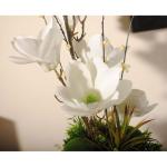 Kunstblumen Gefälschte Magnolienpflanzen für den Innenbereich, künstliche Blumenarrangements mit Porzellanvase, Innendekoration für Hochzeitsfeiern zu Hause für jeden Anlass