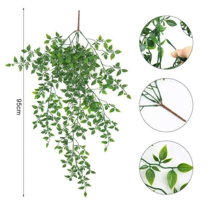 Hangende , 2 stuks, 95 cm, mandala, kunststof, planten, , groene hangplant voor muren, vensterbank, kast, decoratie, balkon, muur, hangmand, decoratie