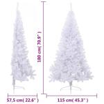 Kunstkerstboom met standaard, 180 cm hoog, kunstdennenboom, kerstdecoratie, hoge pvc en staal, wit