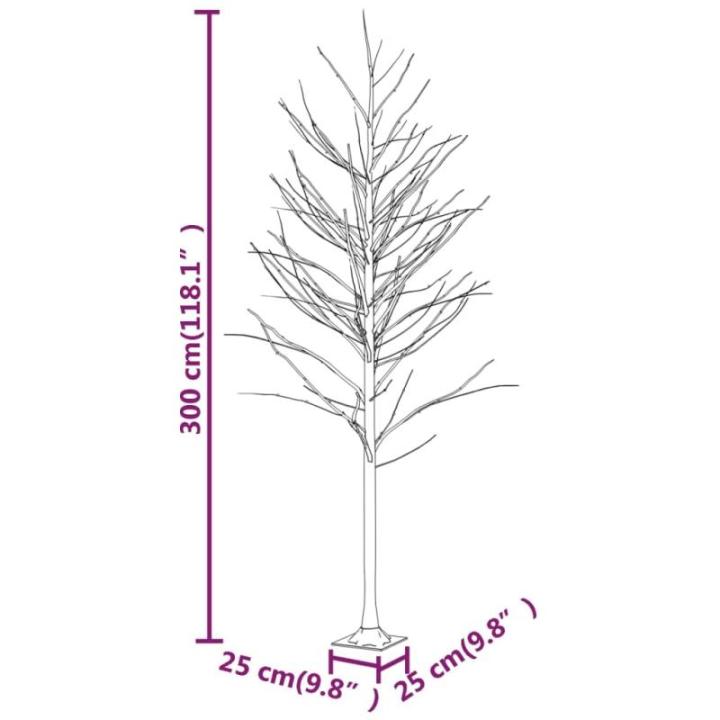 LED Birke Warmweiß 240 LEDs Beleuchtet Birkenbaum Lichterbaum Leuchtbaum Weihnachtsdeko Beleuchtung Dekobaum Kunstbaum 300cm
