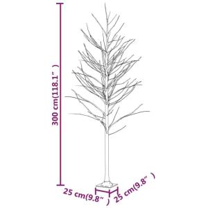 LED Birke Warmweiß 240 LEDs Beleuchtet Birkenbaum Lichterbaum Leuchtbaum Weihnachtsdeko Beleuchtung Dekobaum Kunstbaum 300cm