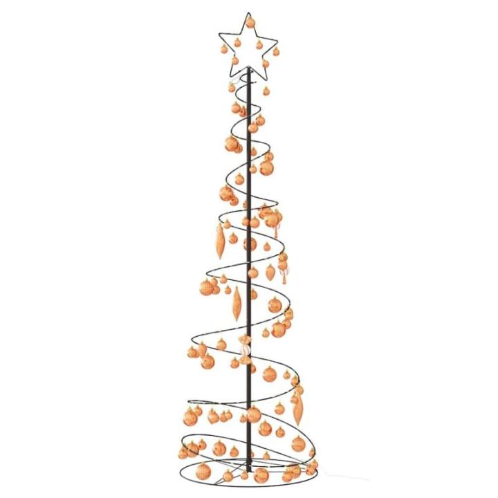 Weihnachtsbaum Kegelform mit Kugeln 120 LEDs Warmweiß 180 cm