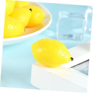 24 STK Mini-Zitronenimitat Simulationszitronen Dekor Mini-Spielzeug Lebensechte Mini-Zitrone Miniaturen künstliche Zitronen bastelzeug Foto-Requisiten Miniatur-Zitrone PVC Yellow