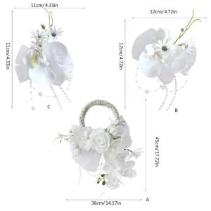 Hochzeits-Reifenstrauß, Hochzeits-Braut-Ansteckblumen, Handgelenk-Ansteckblumen, Hochzeitskranz für die Braut, Brautjungfern, Hochzeitsfeier