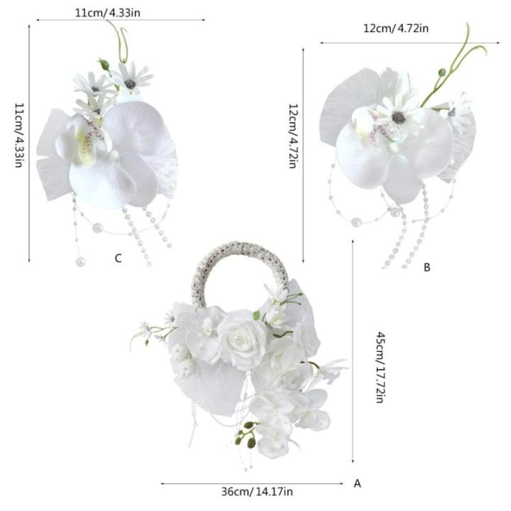 Hochzeits-Reifenstrauß, Hochzeits-Braut-Ansteckblumen, Handgelenk-Ansteckblumen, Hochzeitskranz für die Braut, Brautjungfern, Hochzeitsfeier