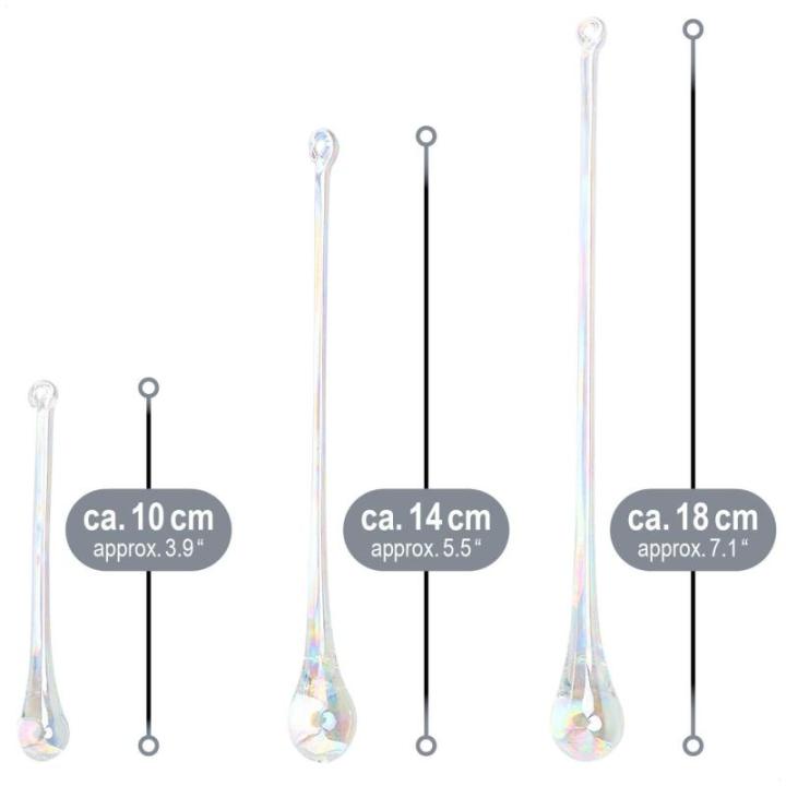 6x Kerstboom ijsdruppels - Kerstboomversiering voor de kerstboom - Kerstboomversiering - Kerstversiering (6x druppels - 3 maten)