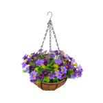 Künstliche Hängeblumen im Korb für Terrasse, Rasen, Gartendekoration, für die Dekoration Von Außen- und Innenräumen – Lila