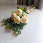 Kunstblumen Künstliche Pfingstrosenblumen, künstliche Blumensträuße, mit Kunstvase aus Eisen, gefälschte Pfingstrosenarrangements, für Party- und Heimdekoration für jeden An