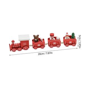 Weihnachten Deko Draußen Stücke von Weihnachten Zug Dekoration Geschenk niedlichen Holz Mini Zug Set Kinder Weihnachtsfeier Geschenk (RED-1, One Size)