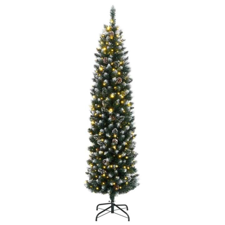 Künstlicher Weihnachtsbaum Schlank Tannenbaum Christbaum Dekobaum, Weihnachtsschmuck Weihnachtsdeko, 150 LEDs 150 cm
