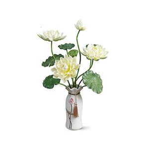 Kunstblumen Künstliche Blumen für den Innenbereich, Simulation Lotus, künstliche Blumen in Vase, Seidenblumen-Wohnzimmer-Desktop-Dekoration für jeden Anlass