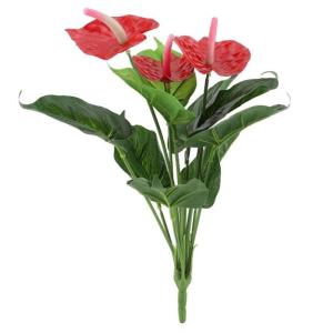 Künstliche Anthuriumblumen Plastik Gefälschtes Pflanzenblumenstrauß für Hochzeitsgartendekor, künstliche Anthuriumstrauß