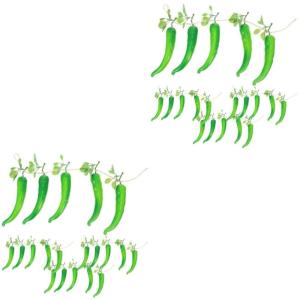 2 Sätze 2 Sets Künstliche Pfeffer Zimmerpflanzen Weihnachtspaprika Künstliche Pflanzen Pfeffer Dekor Bauernhaus Dekor Künstliche Innenpflanzen Chili Pfeffer 4 Saiten * 2