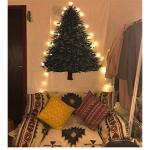 Xmas Tree Tapestry met LED Star Light Merry Christmas Achtergrond Muur Opknoping Art Tapestries voor Fotografie Deken Festival Decor (Klein)