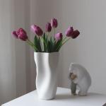 Kunstblumen Künstliche Tulpenblume in Keramikvase, für Zuhause, Küche, Hochzeitsdekoration, gefälschter Tulpenstrauß, 5 Farben für jeden Anlass