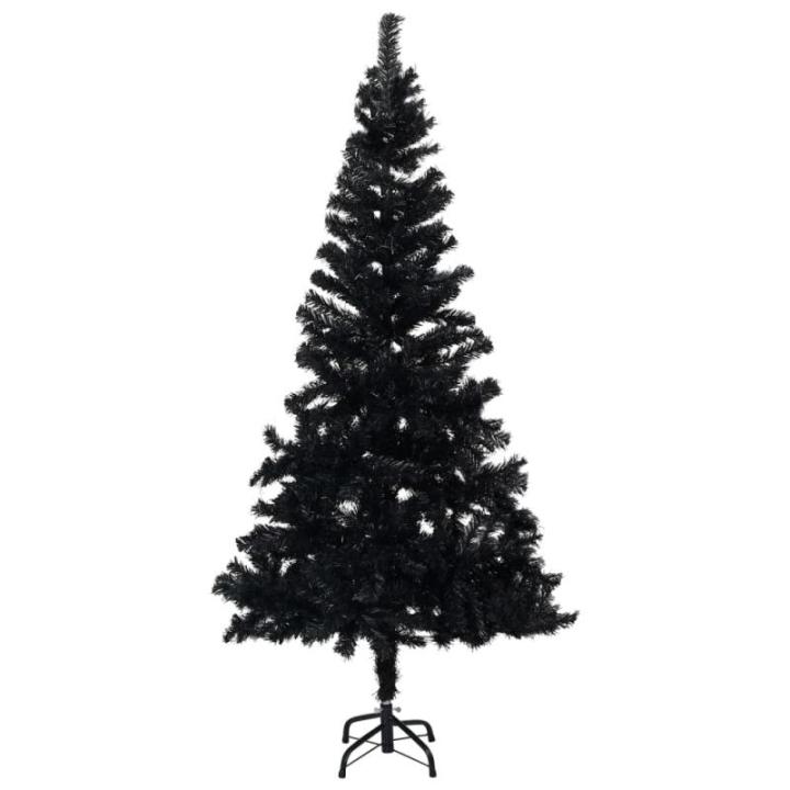 Wiederverwendbar Künstlicher Weihnachtsbaum Beleuchtung und Kugeln 210 cm H Christmas Tree Weihnachtsdeko Christbaum Kunstbaum Halloween Weihnachtsbaum Home Tannenbaum PVC Schwarz