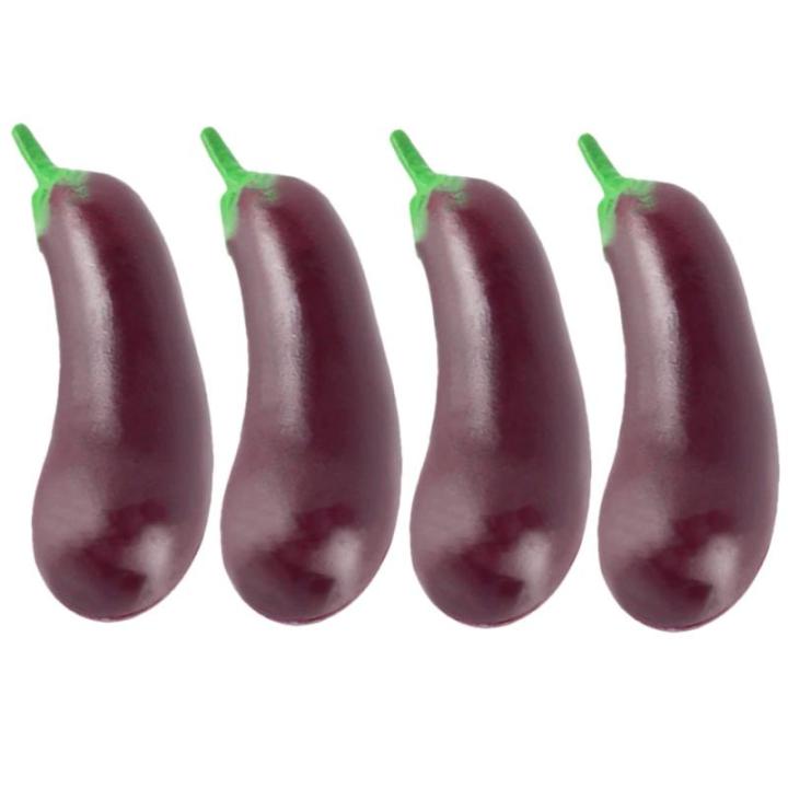 5 Sätze Simulation Aubergine Dekorative Mini-hausdekoration Interessantes Miniaturspielzeug Kdis-Spielzeug Zarte Miniatur-aubergine Kinderspielzeug Mini-Essen PVC 4 Stück * 5