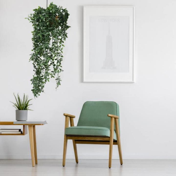 , hangende groene hangende 2 stuks, bladeren, namaak-slingers, kunststof planten, voor bruiloft, tuin, wanddecoratie (lengte: 80 cm)