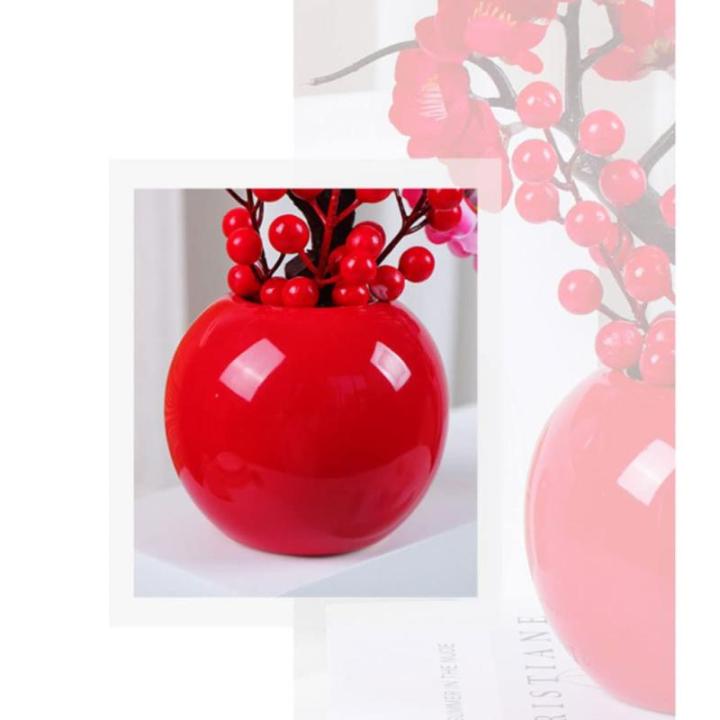 Kunstblumen Künstliche Pflaumenblüte mit Vase, Desktop-Bonsai-Topf-Ornament für Hochzeit, Heimbüro, schön aussehende Kunstblumen für jeden Anlass