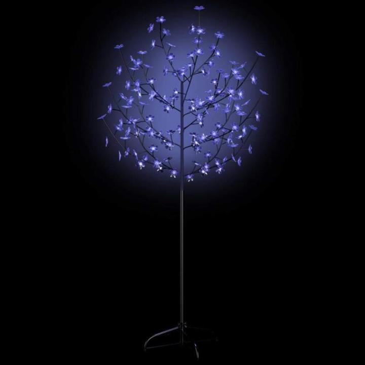 LED Weihnachtsbaum Lichterbaum Weihnachten Christbaum für Außenbereich geeignet 120 LEDs Blaues Licht Kirschblüten 150 cm