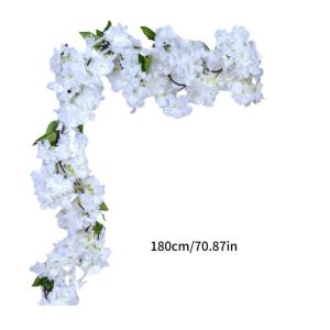Künstliche Kirschblüten-Rattangirlanden, 10 Stück, Bunte künstliche Sakura-Girlanden, 180 cm, Rattan für Hochzeiten und Heimdekoration