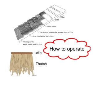 Künstliche Simulation Strohfliesen gefälschte Strohdach Traufe Baldachin Dekoration gefälschte Stroh Dekoration Pavillon, Bar, Dach (Color : Color t, Size : 6pcs)