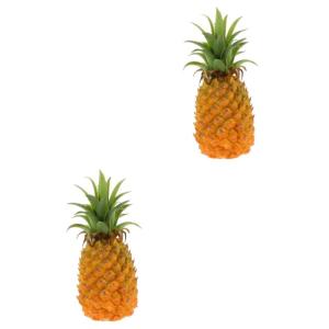 2St simulierte Ananas-Ornamente Küchensimulation Ananas realistische gefälschte Ananasornamente Ananas Attrappe für Schaufenster Kunst Ananas für Hausdekoration Spielzeug Harz