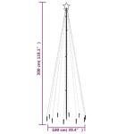 LED kerstboom met haringen lichtboom kerstdecoratie ster verlichting buiten verlichte lichtketting blauw 310 leds 300 cm