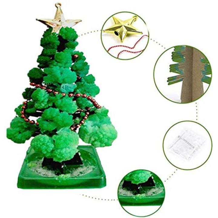 【UK Stock 】Mini kerstboom magie groeien, papieren boom DIY kristal kweekkit/ornamenten decoratie speelgoed nieuwigheid kerstcadeau jongens meisjes wetenschapskits en speelgoed 