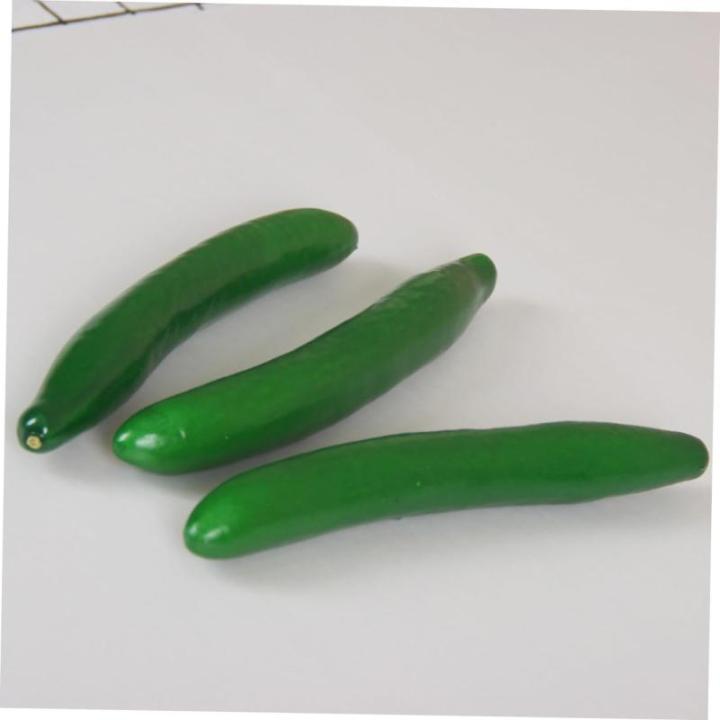 3 Sätze Simuliertes Gemüsemodell Künstliche Gurke Fotografie-Requisite Simulation Grüne Gurke Kunstgurken-Requisite Restaurant-gurken-Requisiten Schaum Green 4 Stück * 3