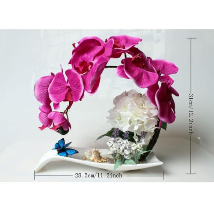 Kunstblumen Künstliche Phalaenopsis-Blumen-Arrangement, künstliche Blumen, Seiden-Orchideen-Blume, für Zuhause, Büro, Dekoration, Party, Hochzeit für jeden Anlass