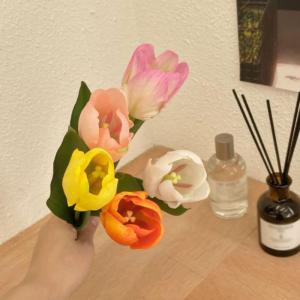 Kunstblumen Künstliche Tulpenblumen, gefälschter Tulpenstrauß für Hausgarten-Hochzeitsfeier, Geburtstags-Gartengeschäft-Dekoration, echter Touch für jeden Anlass