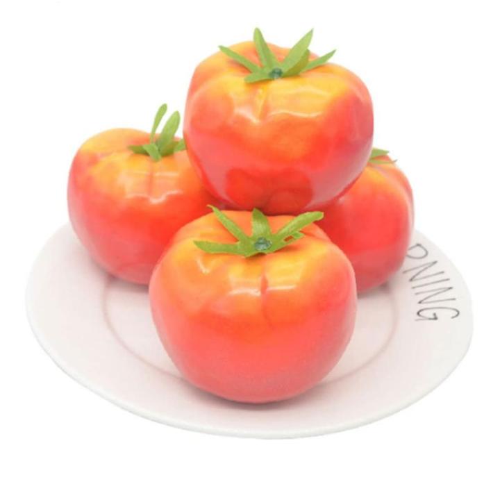 4 Sätze Nachahmung Tomate Vasenfüller Aus Künstlichen Früchten Lebensechtes Fruchtmodell Tischdekoration Küchentomaten-Requisite Realistisches Gemüsemodell Schaum Rot 5 Stüc