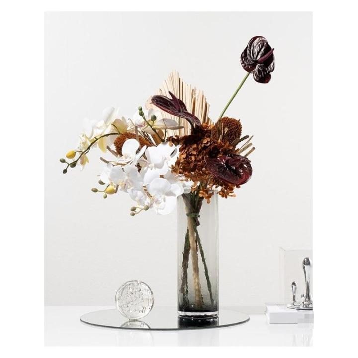 Kunstblumen Leichtes, luxuriöses Kunstblumenarrangement – ​​Elegante Villa-Tischblumen aus Glas für Heim- und Innendekoration mit Blumenmuster für jeden Anlass