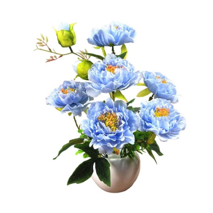 Kunstblumen Künstliche Pfingstrosen, Blumenarrangements, Zimmerpflanze für Heimbüro-Dekoration, künstliche Bonsai-Baum-Pfingstrose, 5 Farben für jeden Anlass