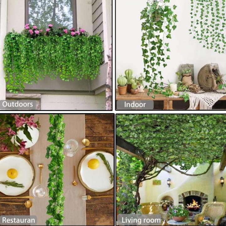 7 kunstmatige plantenhangers klimop lengte 210 cm klimop klimop klimop lichten geschikt voor binnen en buiten, bruiloftsdecoratie
